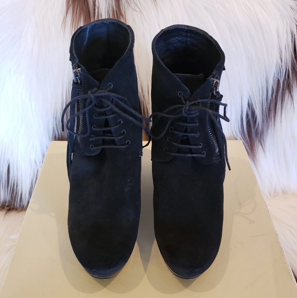 Diesel black suede wedge boots/ booties - Picture 3 of 8